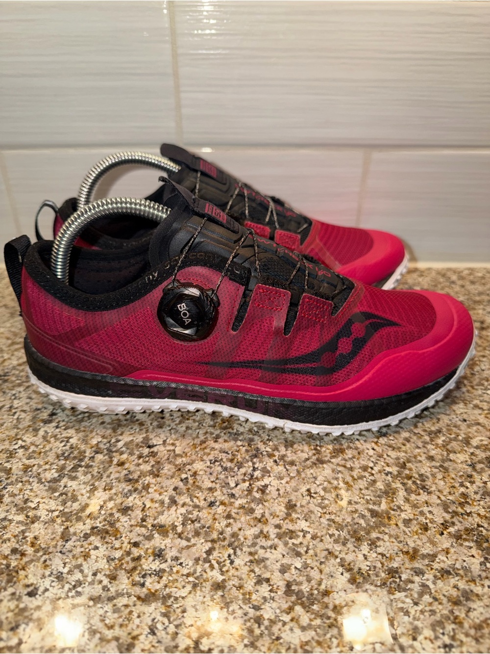 Saucony Red and Black BOA Trail Running Shoes